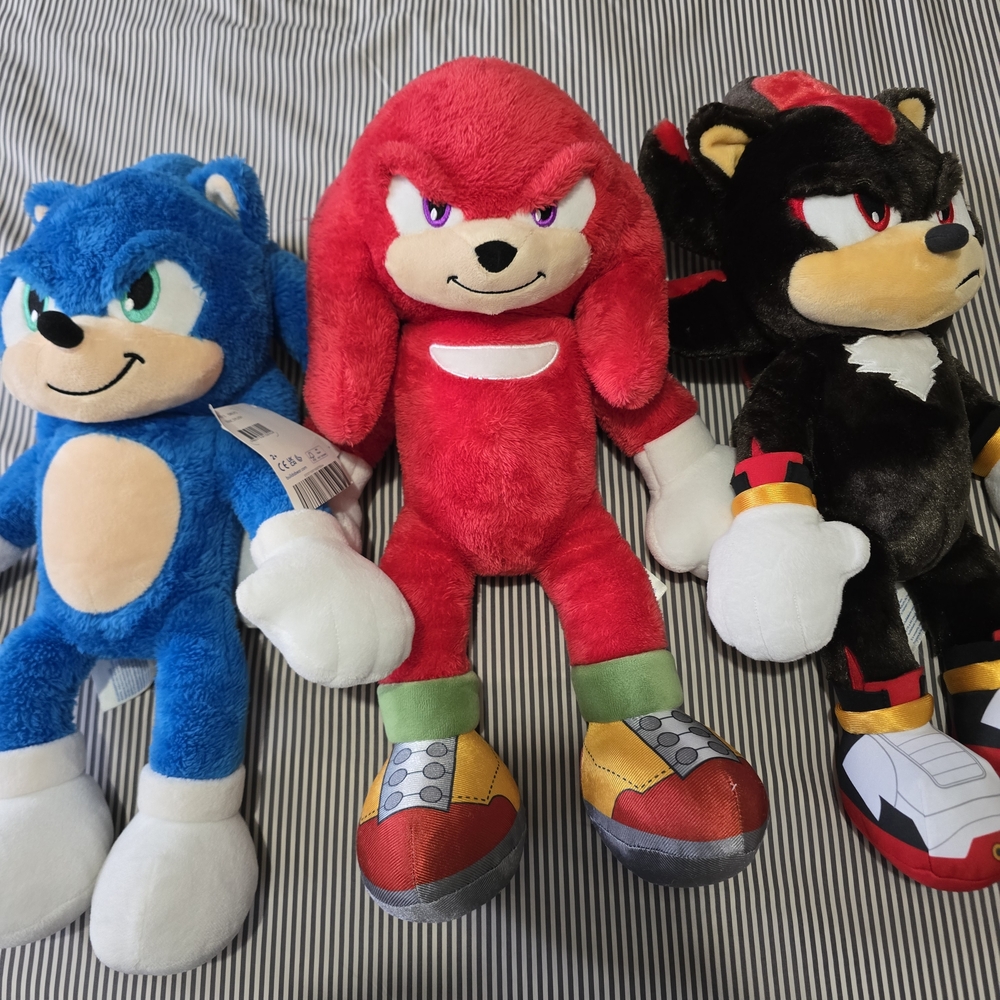 Build-A-Bear Sonic Plush Trio - Sonic, Knuckles & Shadow